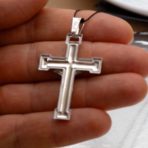 925 Sterling Silver Cross, Jesus Christ Pendant, Religious Christian Jewelry - Picture 6 of 6